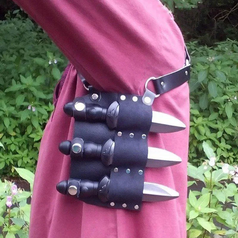 Ancient War Corps Mercenary Armpit Hidden Weapon Throwing Knife Holster Shoulder Belt Cosplay Props Medieval Viking Rogue LARP