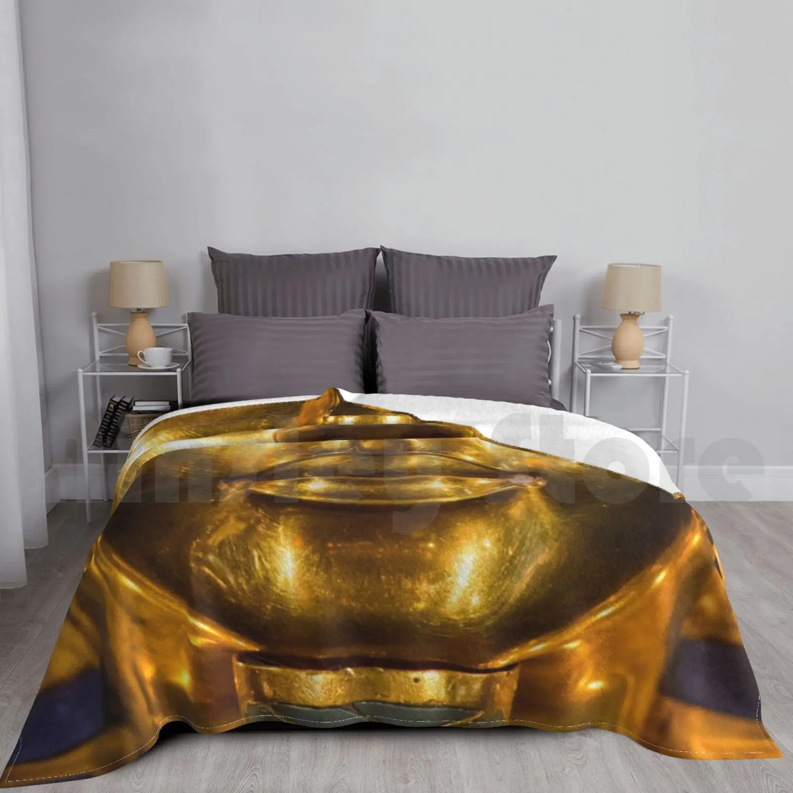 Egypte Farao Tutankhamun Portret Gouden Gezichtsbedekkingsdeken Superzacht Warm Licht Dun Tutankhamun Tutankhamen Farao