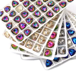 Jewelry Making 12mm 17mm High Quality Glass Crystal Stones Fat Triangle Shape Pointback Rhinestones For Handmade/Clothing