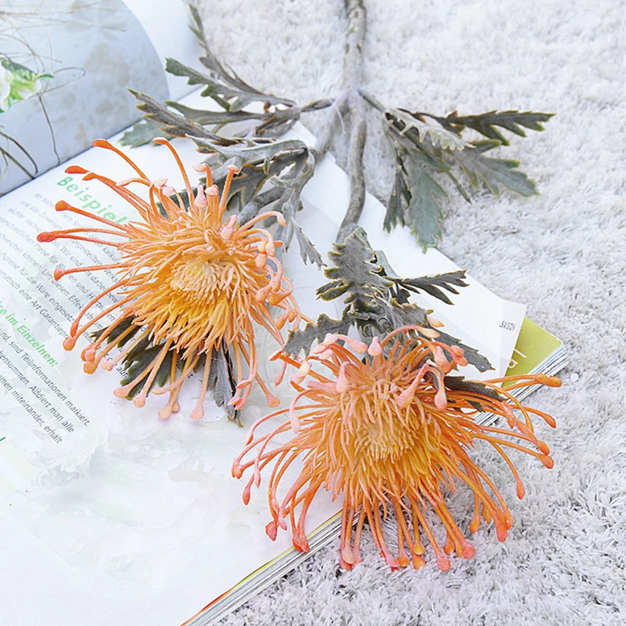 Künstliche Blumen, kurzer Zweig, Krabbenklaue, 2-Gabel, Nadelkissen, Weihnachtsgirlande, Vase für Zuhause, Hochzeitsdekoration, gefälschte Pflanzung