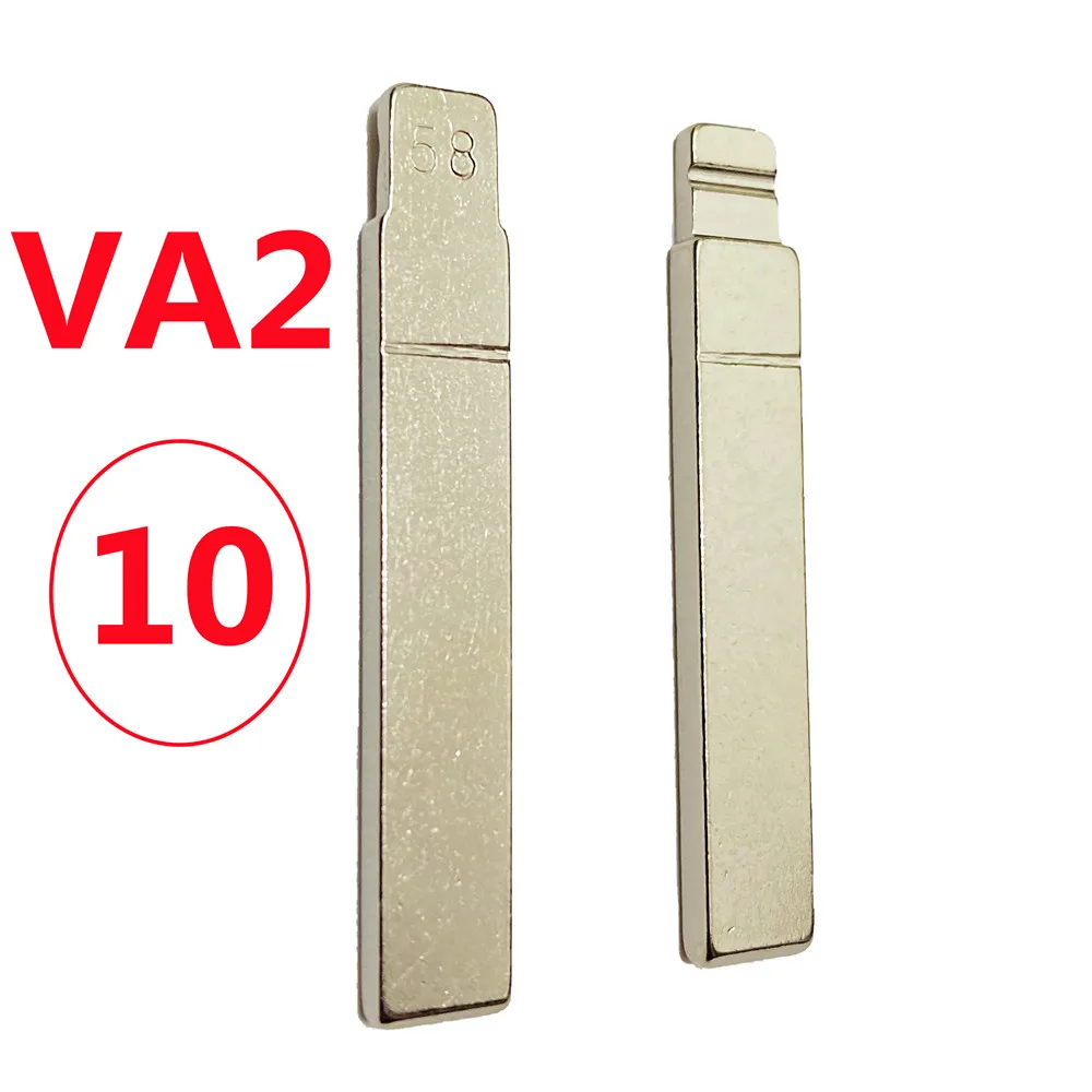 10PCS VA2 Schlüssel Klinge 58# KD Schlüssel Klinge Auto Key Blank Für KD KEYDIY VVDI XHORSE Für PSA Peugeot 301 307 407 Citroen C3 C4 Renault