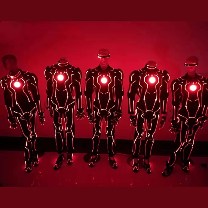 LED Full Color Programming Robot Optical Fiber Luminescence Performance Clothing stage dance wear