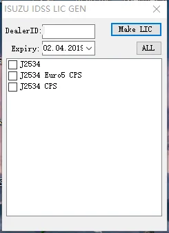 G-IDSS J2534 keygen for ISUZU