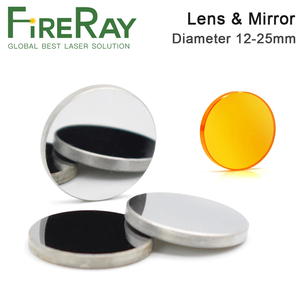 FireRay CO2 ZnSe Focus Lens Dia.18 19.05 20mm 3Pcs Si Reflective Mirror or Mo Mirror for Co2 Laser Engraving and Cutting Machine