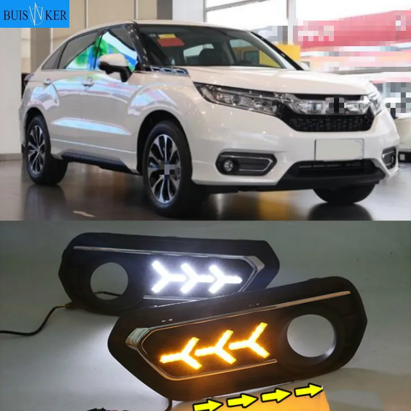 

1 комплект для Honda AVANCIER 2017-2019 DRL дневные ходовые огни дневной свет 12 В ABS противотуманная фара с желтым указателем поворота