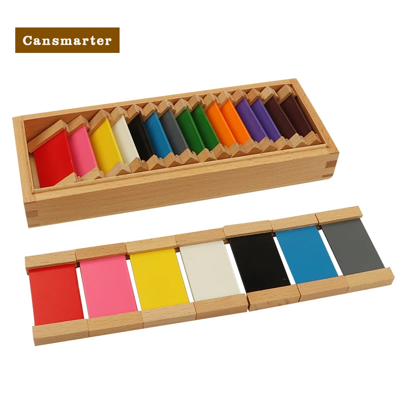 11 Colors Tablets Box Sensory Montessori Materials Learning Color Sorting Cards Wooden Educational Toys Kids Toys for Children