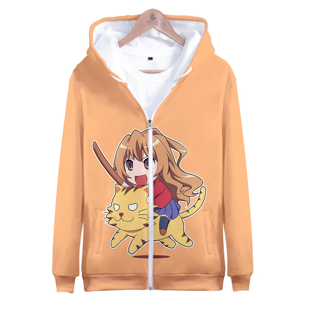 Sudadera con capucha y cremallera para hombre y mujer, ropa de calle con estampado 3D de Toradora, de manga larga, a la moda, gran oferta, 2021