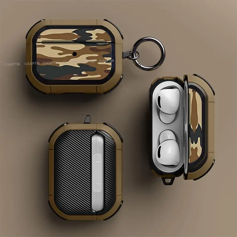 For Airpods Pro 2 Case 2022 Camouflage Armour Headphone Cover Headset Earphone Case For Apple Air Pod 3 Pro 2nd Generation USB C