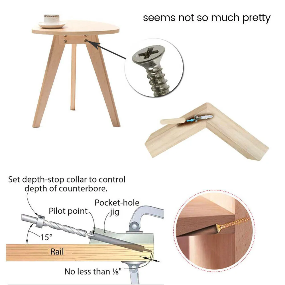 Alat pertukangan DIY, Woodworking miring lubang Locator 15 derajat sudut pemandu bor bit saku lubang Jig Kit Set