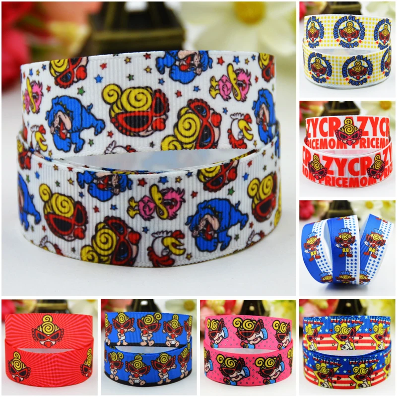 22mm 25mm 38mm 75mm Ruban satin hysteric mini Cartoon Character printed Grosgrain Ribbon party decoration 10 Yards Mul043