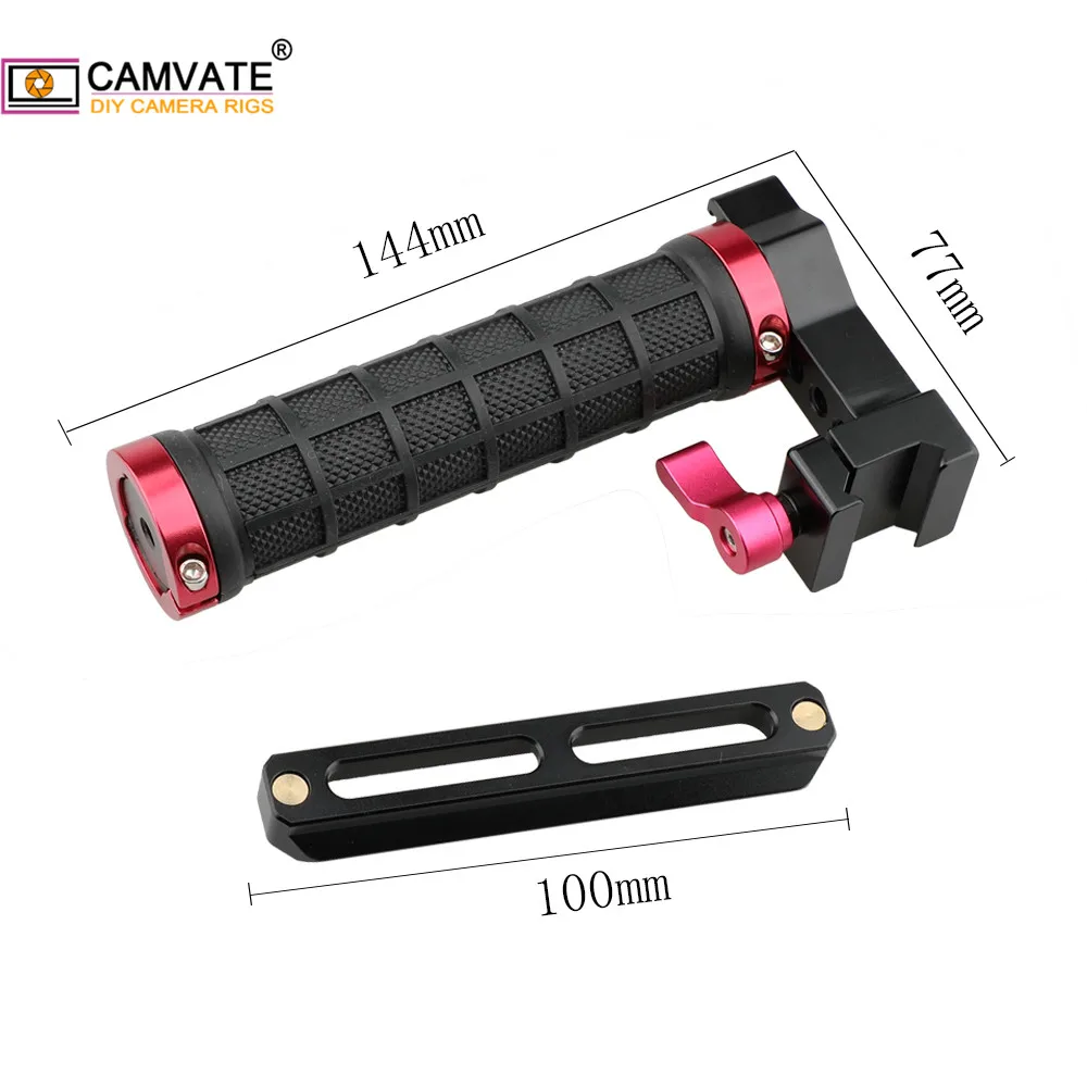 Maniglia superiore CAMVATE NATO a sgancio rapido con binario di sicurezza NATO e filetti di montaggio 1/4 "-20 3/8"-16 per supporto per gabbia per fotocamera DSLR