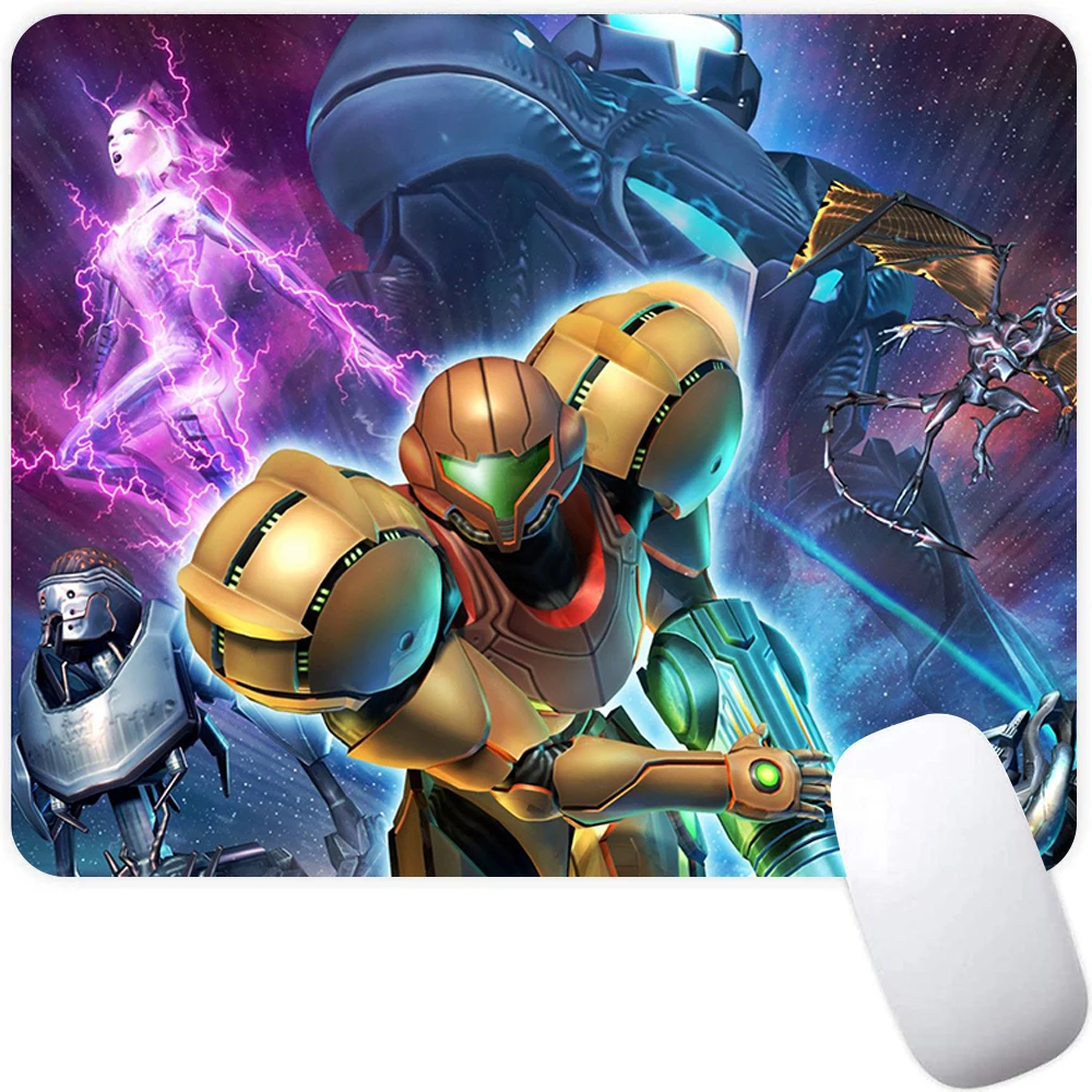 Metroid Small Gaming Mouse Pad Computer Office Mousepad PC Gamer Mouse Mat Laptop Mausepad Mouse Carpet Keyboard Mat Desk Pad