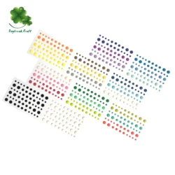 (Pack of 1)Paper craft embellishments Self adhesive Rough Enamel Dots Solid Color Matte Resin Sticker Cardmaking