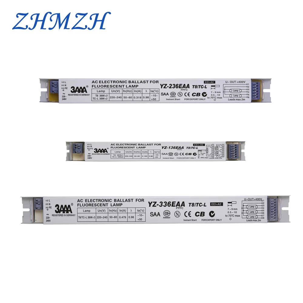 3AAA YZ-136EAA YZ-236EAA YZ-336EAA 220V 1*36W 3*36W T8 Electronic Ballast For T8 Fluorescent Lamp Advertising Light Box