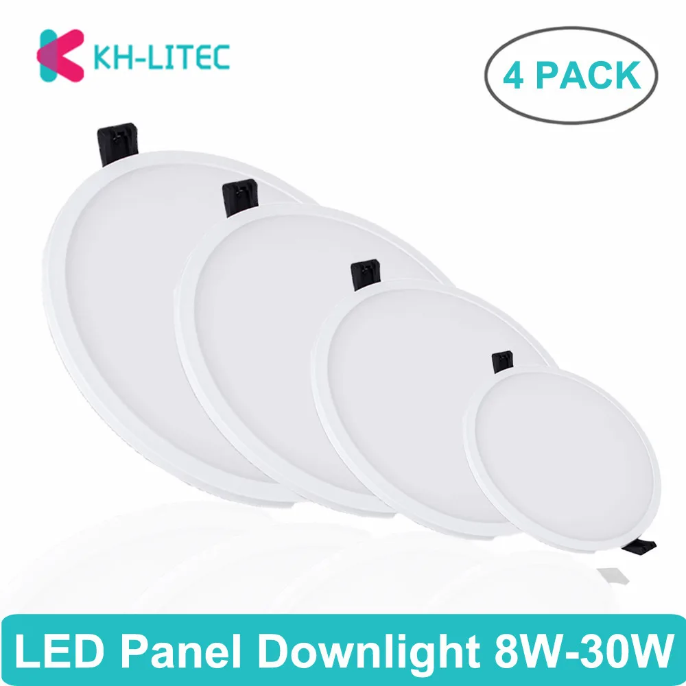 khlitec pacote ultra fino levou downlight 8w 16w 22w 30w rodada painel de led de luz embutida 85265v conduziu a lampada do teto para o interior 01