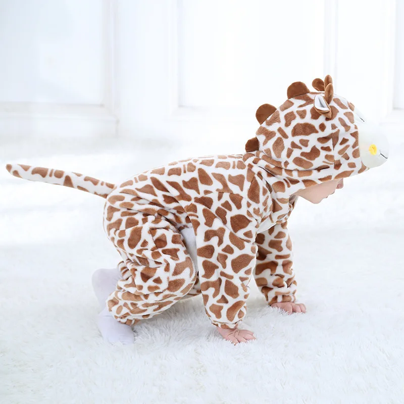 TUONXYE Cute giraffa pagliaccetto Baby Winter Clothes Animal Hooded Cartoon tutina Toddler Boy Girl pigiama tuta neonato