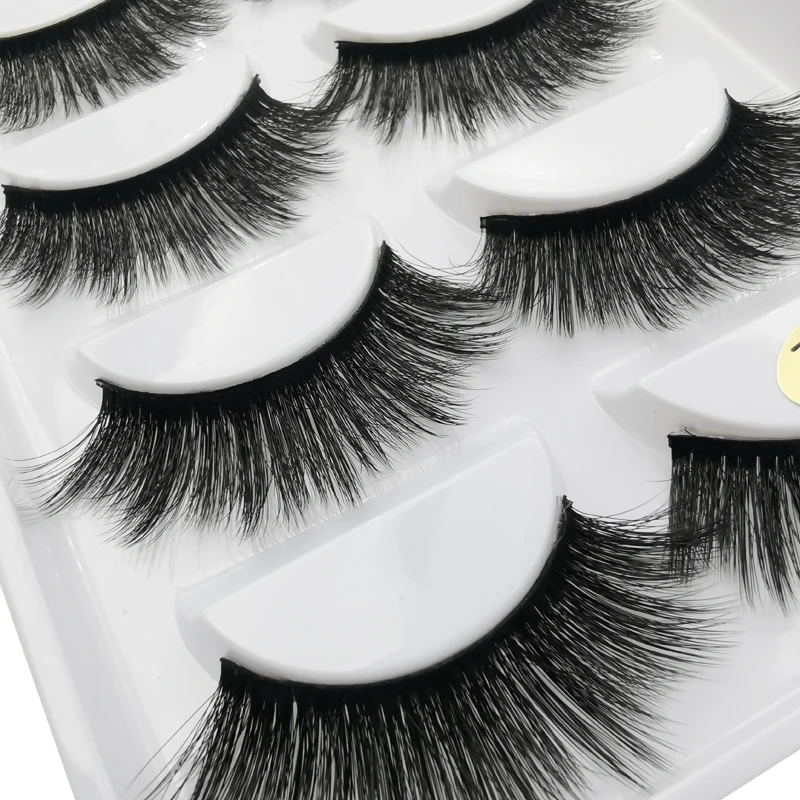 SHIDISHANGPIN 1 box mink eyelashes natural long 3d mink lashes hand made false lashes plastic cotton stalk full strip lashes G8