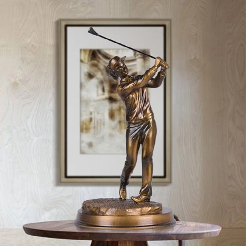 Chơi Golf Nữ Cô Gái Vật Trang Trí Châu Âu Điêu Khắc Phòng Khách Nhựa Trừu Tượng Nhân Vật Hình