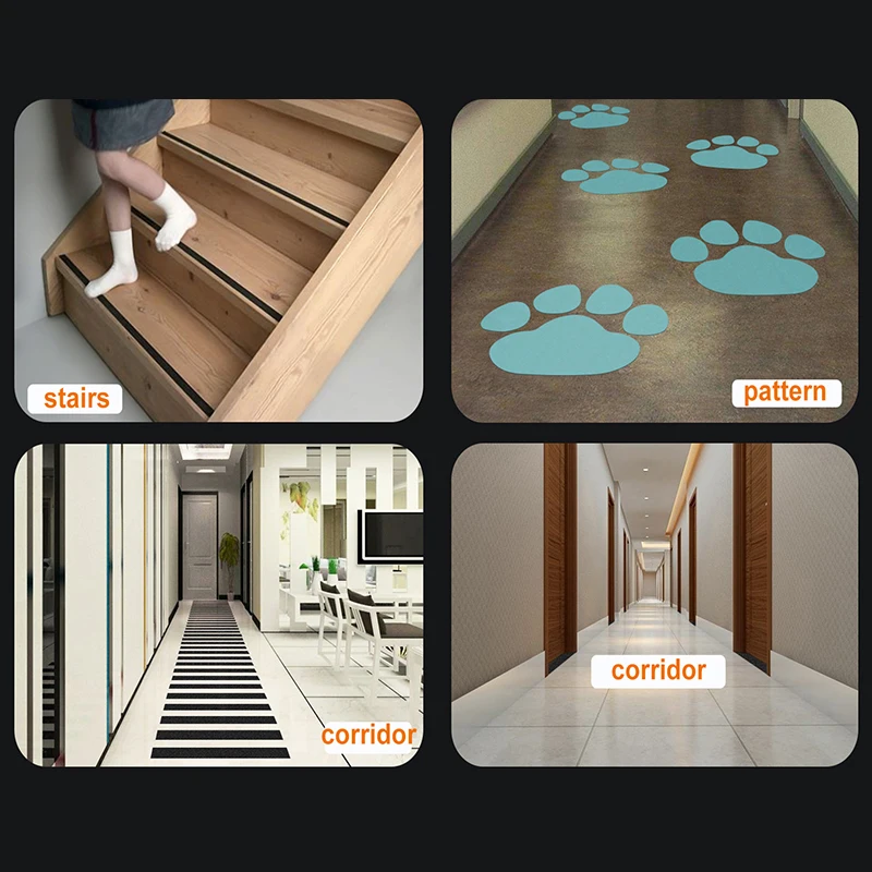 5D Non-slip Nano Glue Car Sticker PEVA rubber non-slip tape stickers For Step wear toilet bathroom floor wear strip
