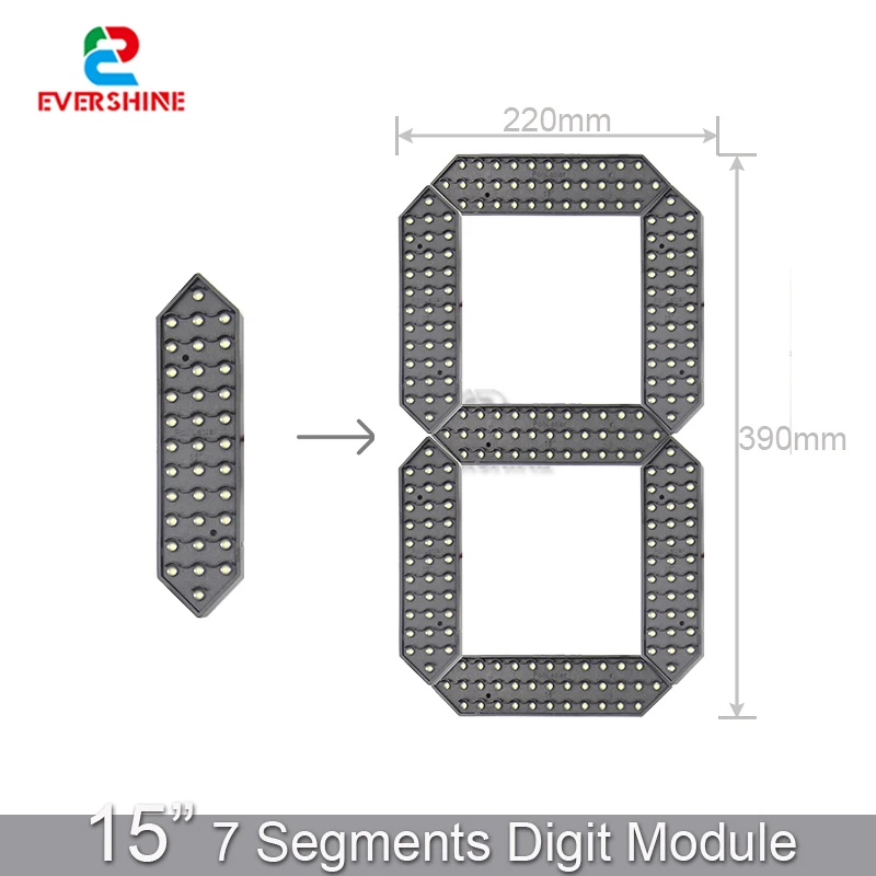 15นิ้ว LED Segment กันน้ำหมายเลขดิจิตอลโมดูลสำหรับกลางแจ้ง Gas Station Ultra ความสว่างขนาดใหญ่จอแสดงผล