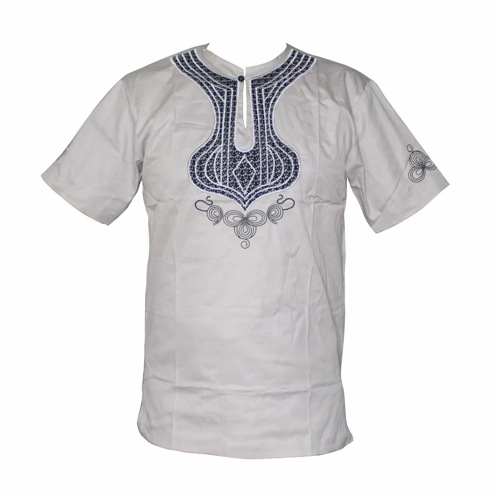 рубашка мужская Embroidered Slim Dashiki Muslim T-Shirts Ankara New Design Traditional African Clothings Wholesale kurta men