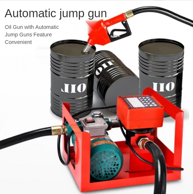 Electric vehicle-mounted small fuel dispenser 12v24v220V oil pump large flow diesel pump automatic electronic metering