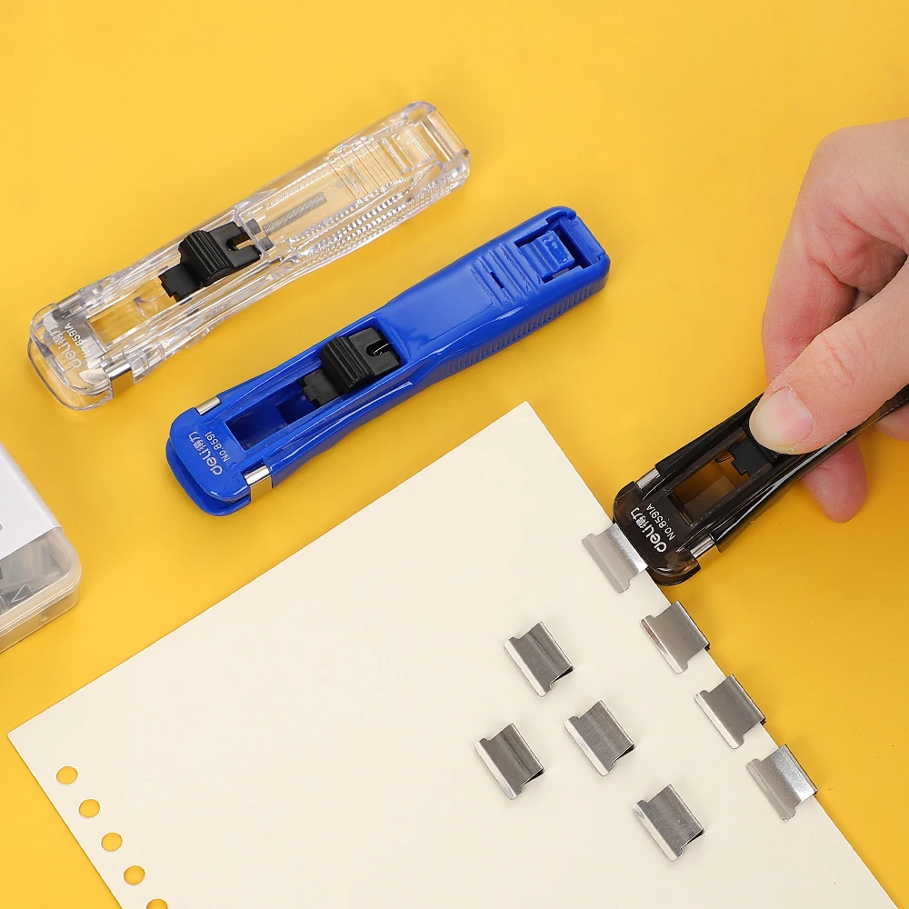 1 Pcs Small And Exquisite Stapler Simple Practical  Push Clamp Stapler School Student Stapling Paper Classification Stationery