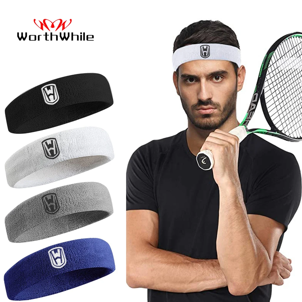 WorthWhile Cotton Athletic Headband Elastic Sweatbands Women Men Basketball Sports Gym Fitness Sweat Band Volleyball Tennis