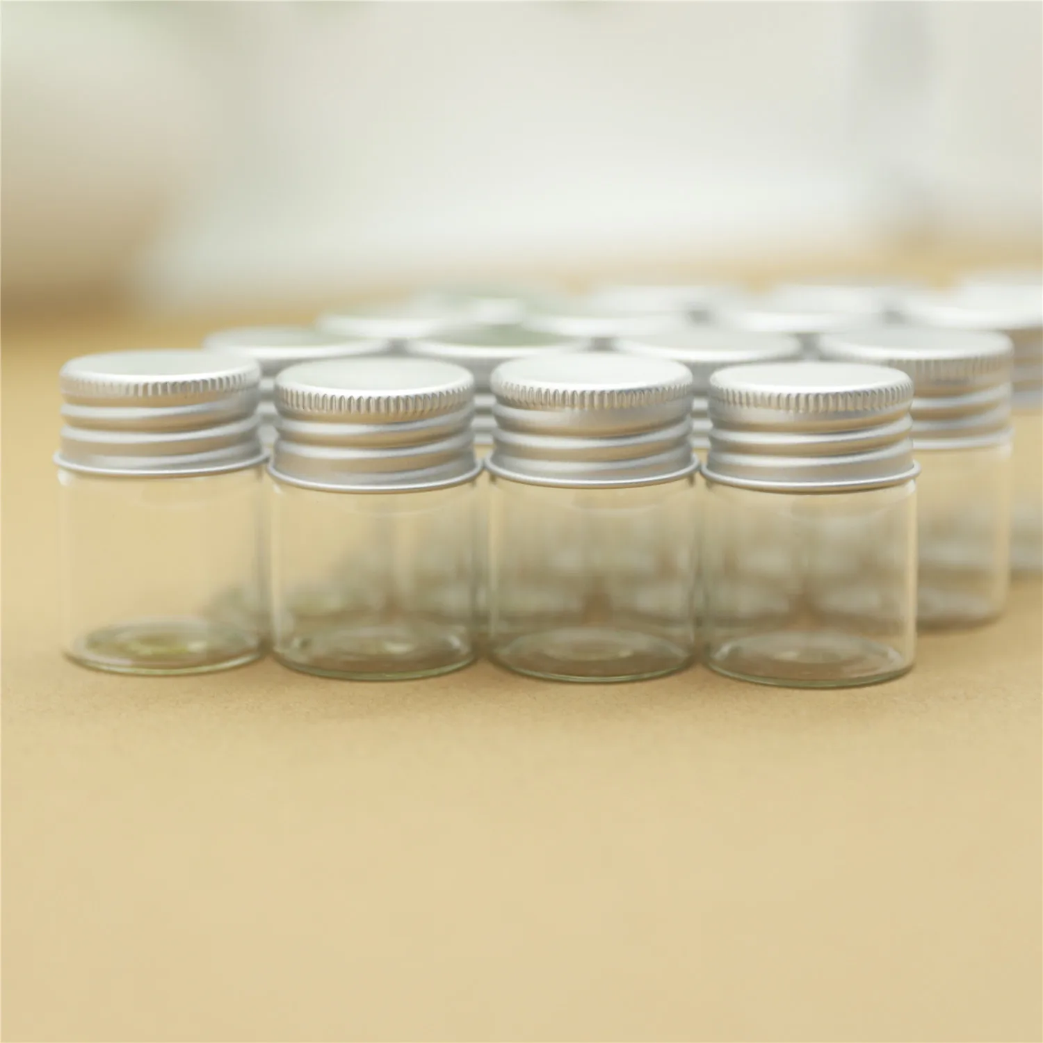 12 PCS/lot 21*30*40mm 15ml Small Glass Bottles Aluminum Caps Glass Jars Vials Test tube Transparent Glass Containers  Bottles