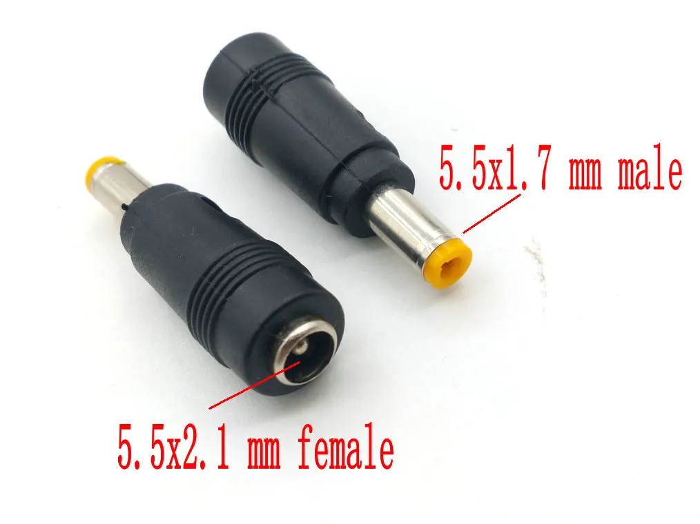 200pcs DC 5.5x2.1 mm female to 5.5x1.7 mm male DC Power Connector Adapter FOR Laptop