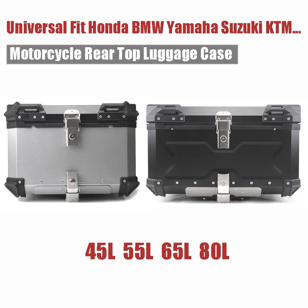 

Universal Aluminum Motorcycle Trunk Rear Top Box Luggage Tail Helmet Case for HONDA BMW KTM YAMAHA KAWASAKI Scootors Accesories