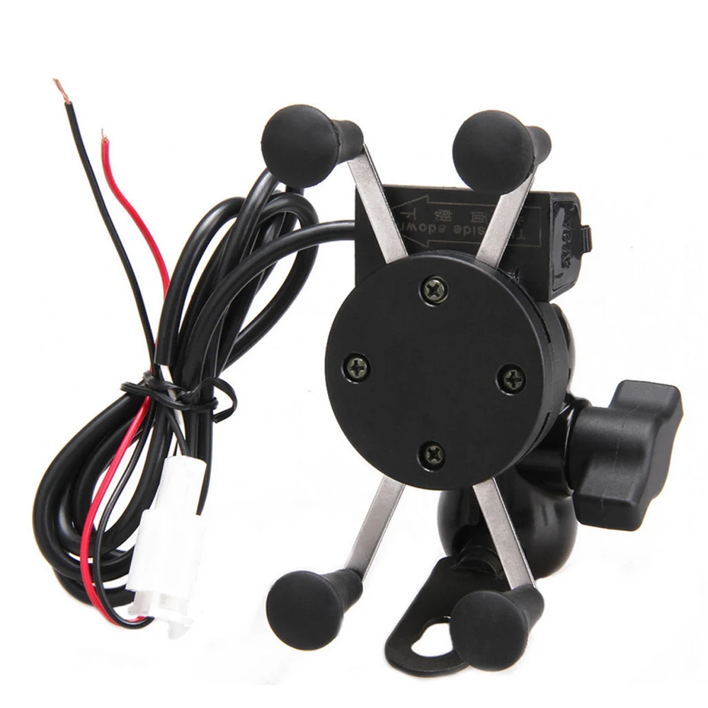 Besegad دراجة نارية حامل هاتف محمول جبل دعم مع USB شاحن 360 درجة دوران ل موتو الحقيبة 3.5-6 بوصة GPS Bracker