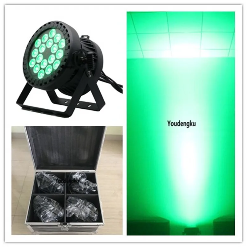 4pcs with flightcase led par ip65 18x15W par led rgbwa 5in1 waterproof outdoor par can Stage Lighting Equipment