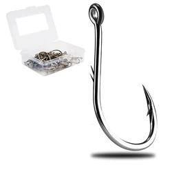 Simpleyi 50 pz/1 scatola Iseama Circle Carp Eyed Fishing Hook Size 12 10 6 4 1 1/0 2/0 3/0 4/0 5/0 Ring eye Japan Fishhook