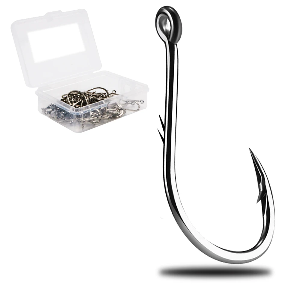 Simpleyi 50pcs/1Box Iseama Circle Carp Eyed Fishing Hook Size 12 10 6 4 1 1/0 2/0 3/0 4/0 5/0 Ring eye Japan Fishhook