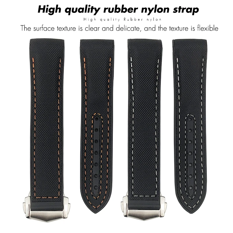 19mm 20mm 21mm 22mm Rubber Leather Watchband Fit for Omega Planet Ocean Seamaster Diver 300 Silicone Nylon Sports Watch Strap