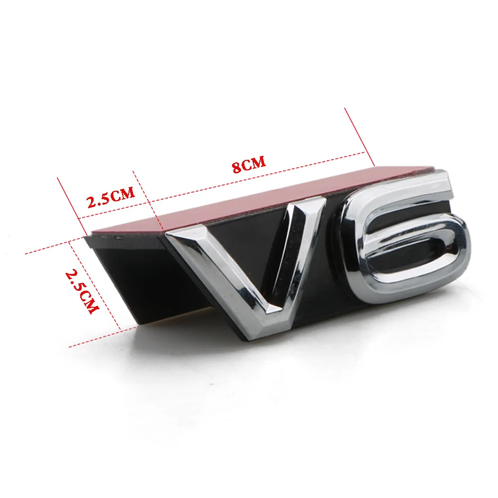 1 PCS Auto 3D Racing Grille  V6 Emblem For Volkswagen TERAMONT PHIDEON ARTEON TOUAREG TIGUANL VW Accessories Car Grill Sticker