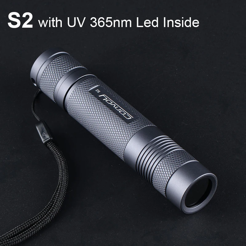 Convoy S2 UV 365nm Flashlight EDC Torch UV Light Linterna Led Lanterna Ultraviolet Ultra Violet Lamp 18650 Flash Light