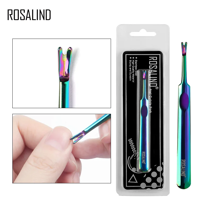 Rosalind Kit di strumenti per Manicure professionale in acciaio inossidabile strumento di rimozione dello smalto per unghie in Gel acrilico colorato a forbice per pelle morta