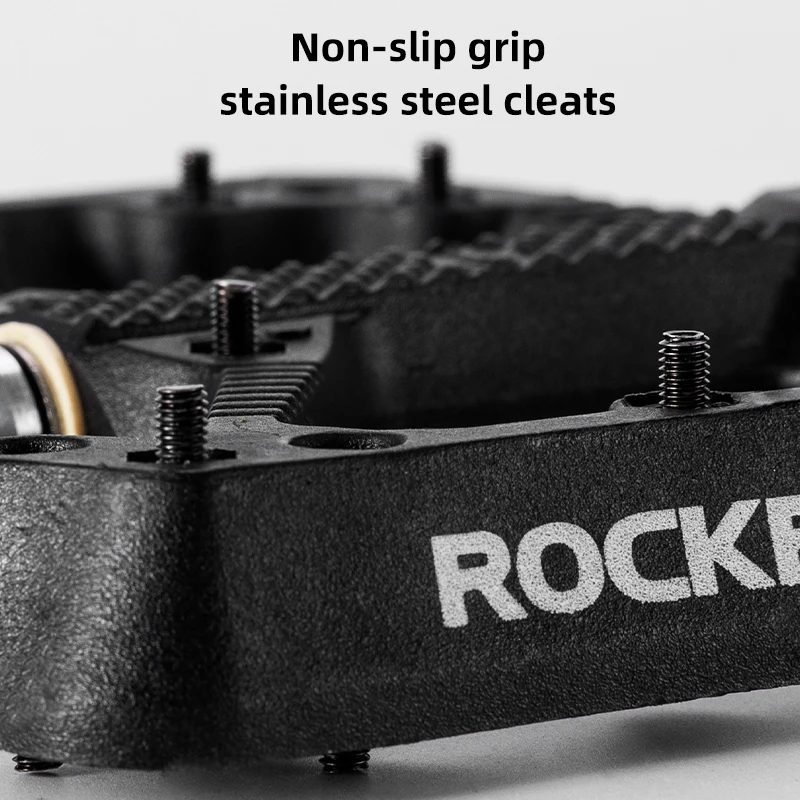 ROCKBROS Bike Pedals Platform Bicycle Flat Non-slip Ultralight MTB Road Pedal Bearings Cycling Mountain Waterproof Accessories