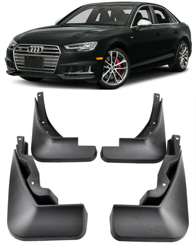 4Pcs/Set Mud Flaps Guards For  Audi A4 B9 S-Line S4 Sedan 2016 2017 2018 2019 2020 Mudguards Splash Guards Fender Flare Mudflaps