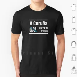 A Coru ? A Galicia Coordinates T Shirt Print For Men Cotton New Cool Tee Coru ? A A Coru ? A Galicia Galiza Gz