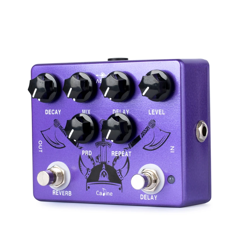 Caline CP-80 ragnarok reverb atraso guitarra efeito pedal acessórios de guitarra pedal de guitarra dupla