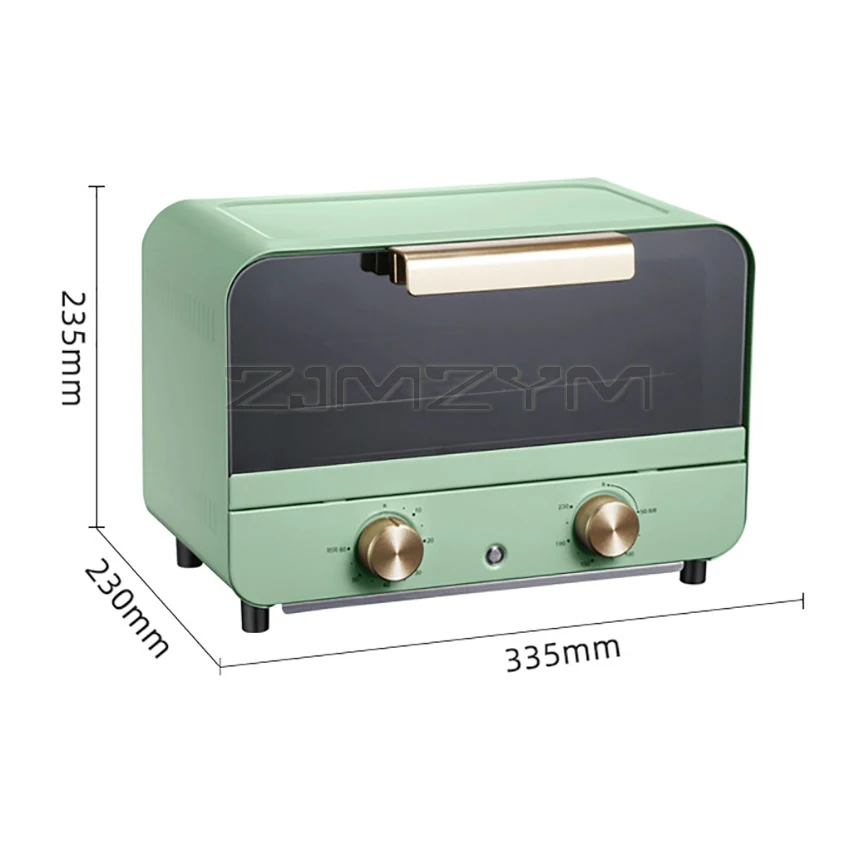 Electric Small Oven 12L Multi-Function Stainless Steel Mini Baking Oven with Timer Adjustable Temperature Toaster Pizza Oven