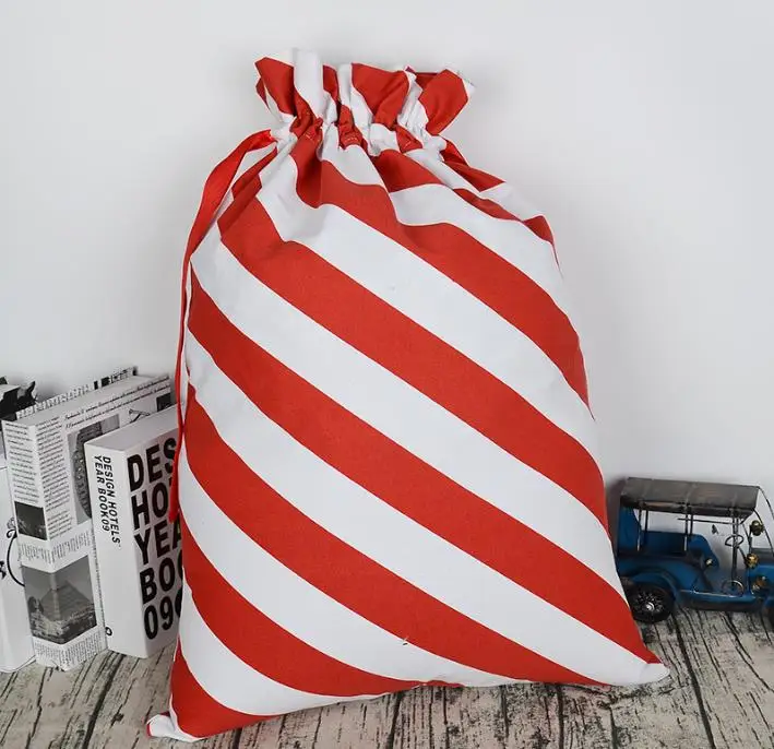 50pcs Free Shipping Drawstring Christmas Gift Bag Large Canvas Santa Sack Canvas Bags Christmas Decoration Supplies Wholesale