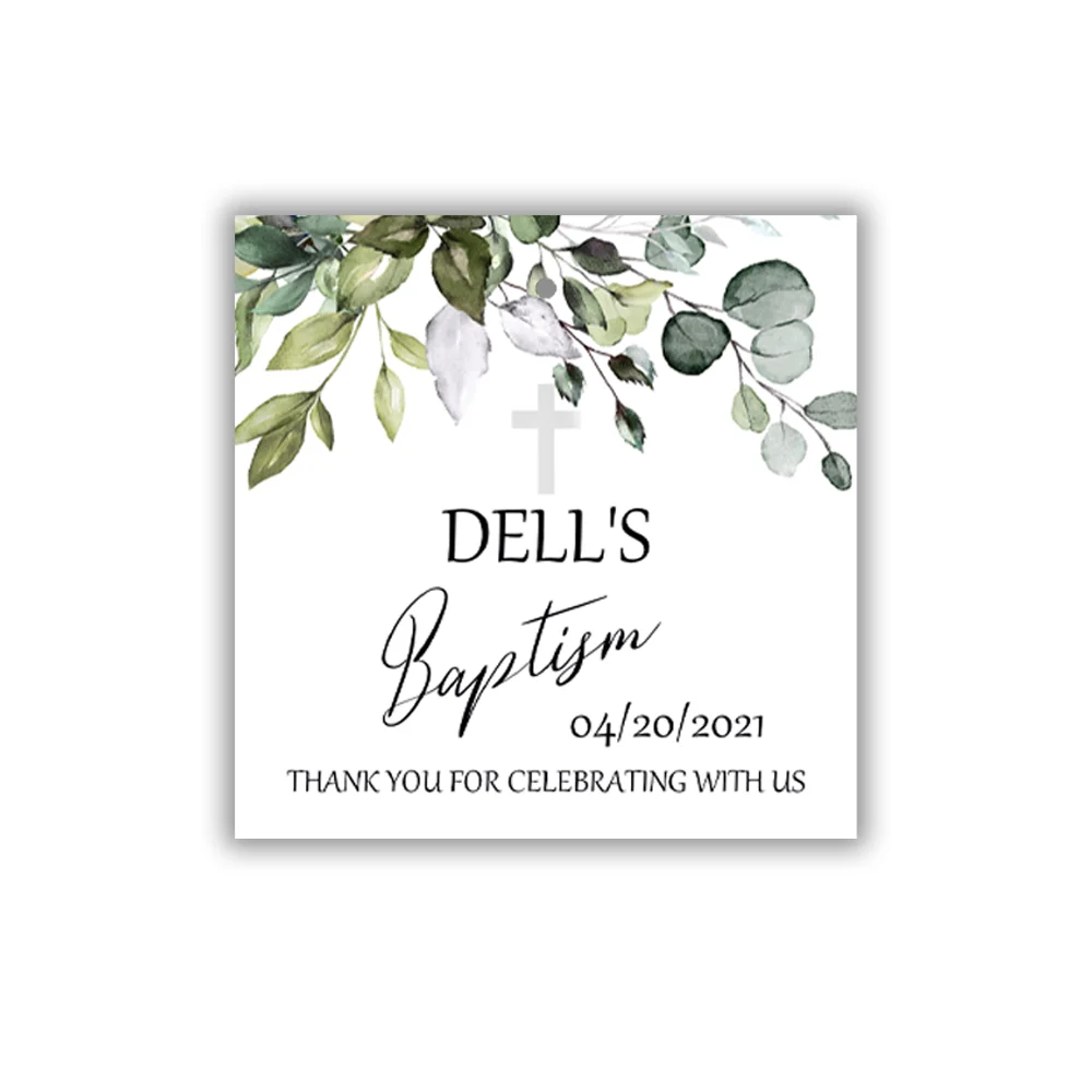 

Greenery Tags for Baptism, Personalized Gift Tags, Thank You