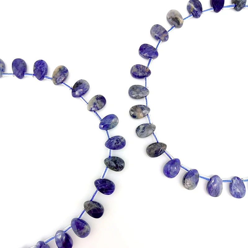 8 x 12mm Natürliche Edelsteine Lapis Ozeanachat Sodalith Tropfenförmige Facettierte Schmuckherstellung Edelsteinperlen – Detail 4
