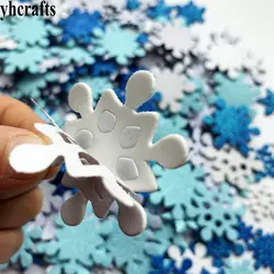 500PCS Glitter winter snowflake foam stickers Xmas crafts Christmas indoor decoration bulk wholesale OEM