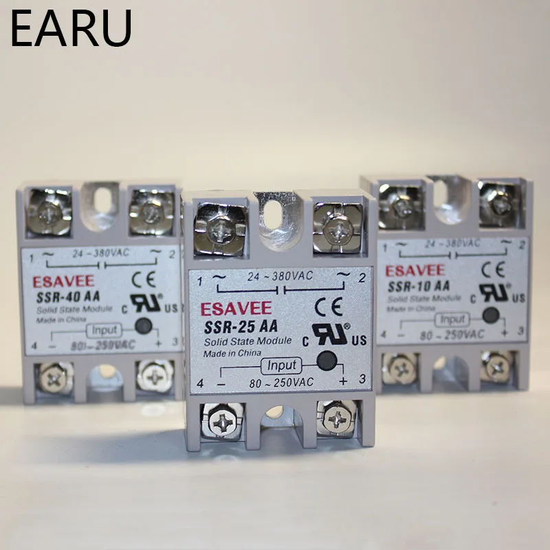 Solid State Relay SSR-10AA/25AA/40AA 10A 25A 40A Actually 80-250V AC TO 24-380V AC SSR 10AA 25AA 40AA Relay Solid State