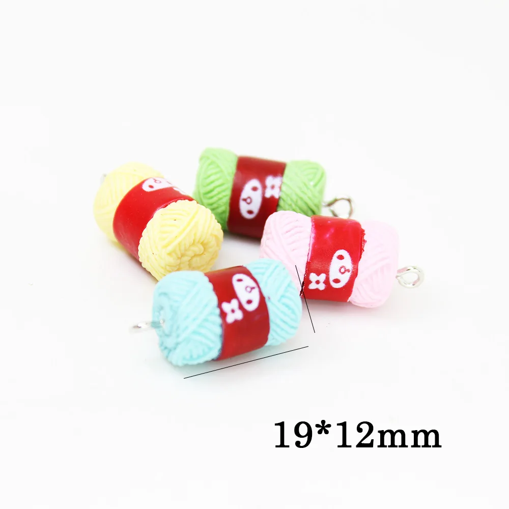 Yamily 10Pcs/Resin Woolen Yarn Charm Simulation Cute Rabbit Wool Ball DIY Pendant Jewelry For Keychain Earrings Necklace